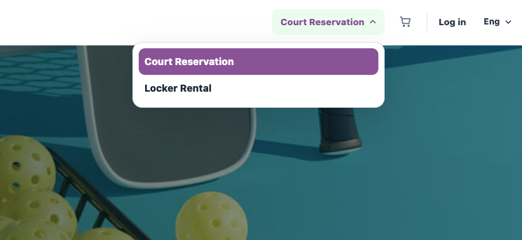 Locker rental service menu screen